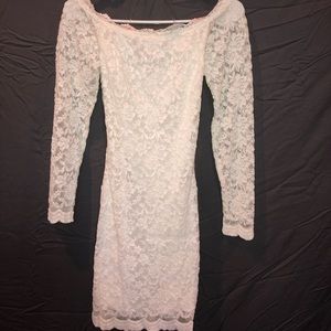Off shoulder white lace dress